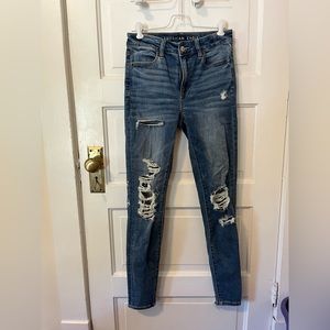 American Eagle Long Ripped Skinny Jeans